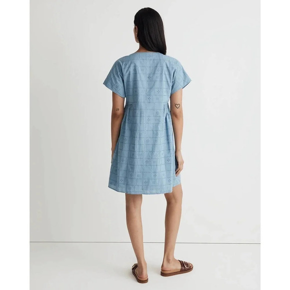 Madewell Button-Front V-Neck Mini Dress - Picture 3 of 9